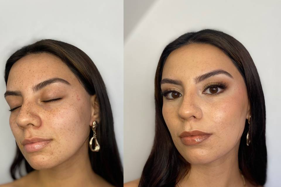 Antes y después del maquillaje