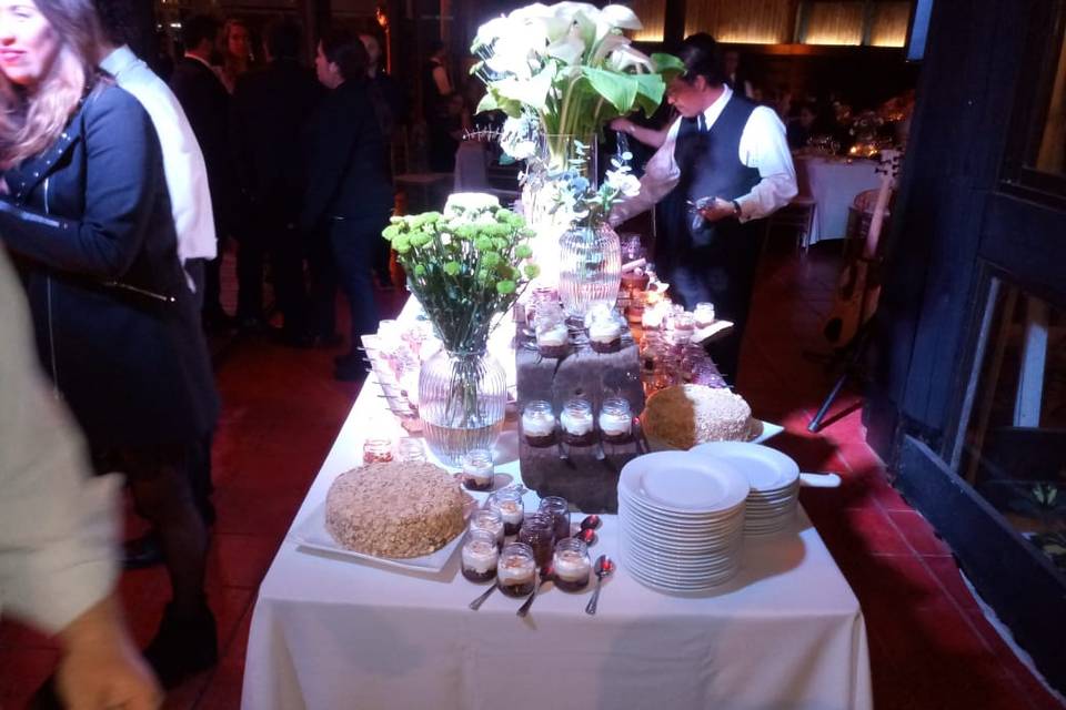 Buffet de postres. Matrimonio