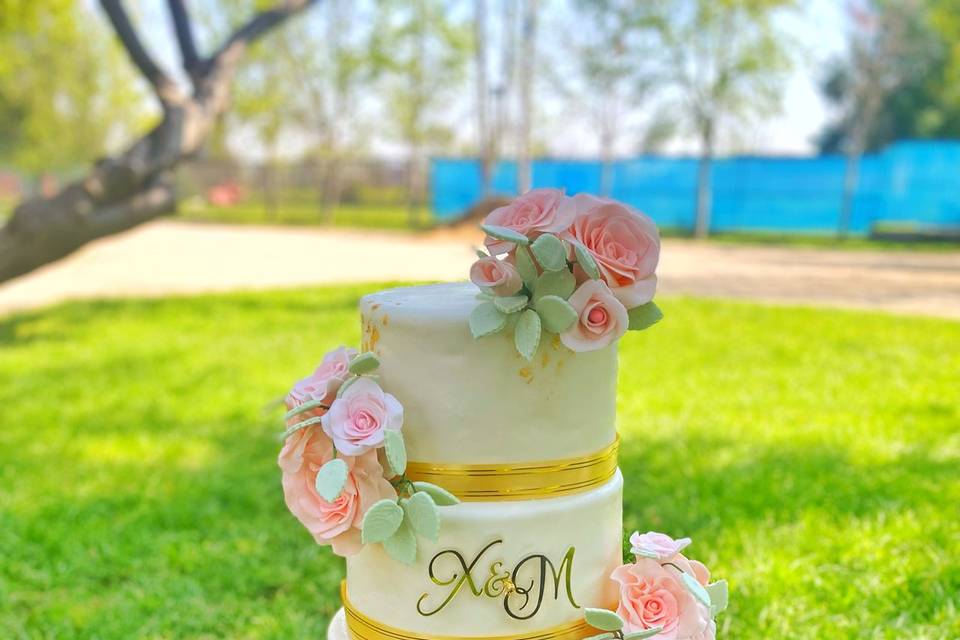 Pastel de boda marmoleada