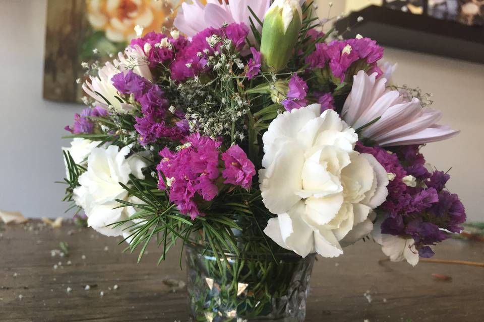 Centros de mesa en florero