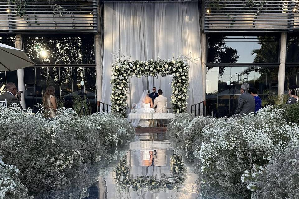 Matrimonio pasarela espejada