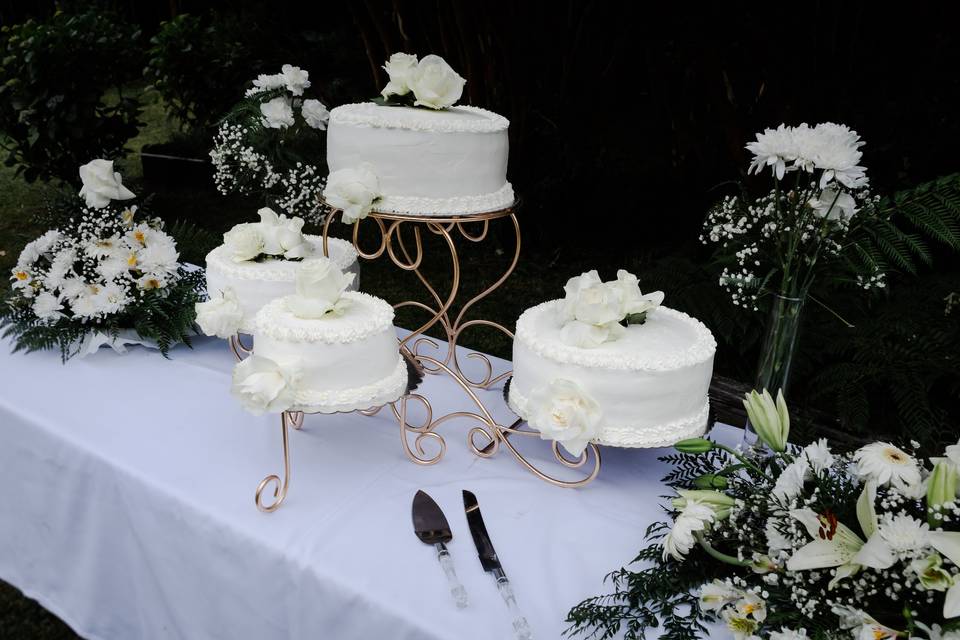 Decoración torta de novios