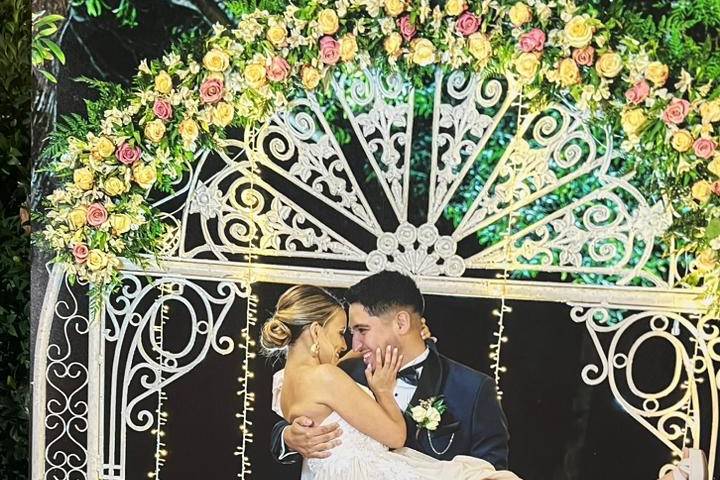 Arco de flores vintage