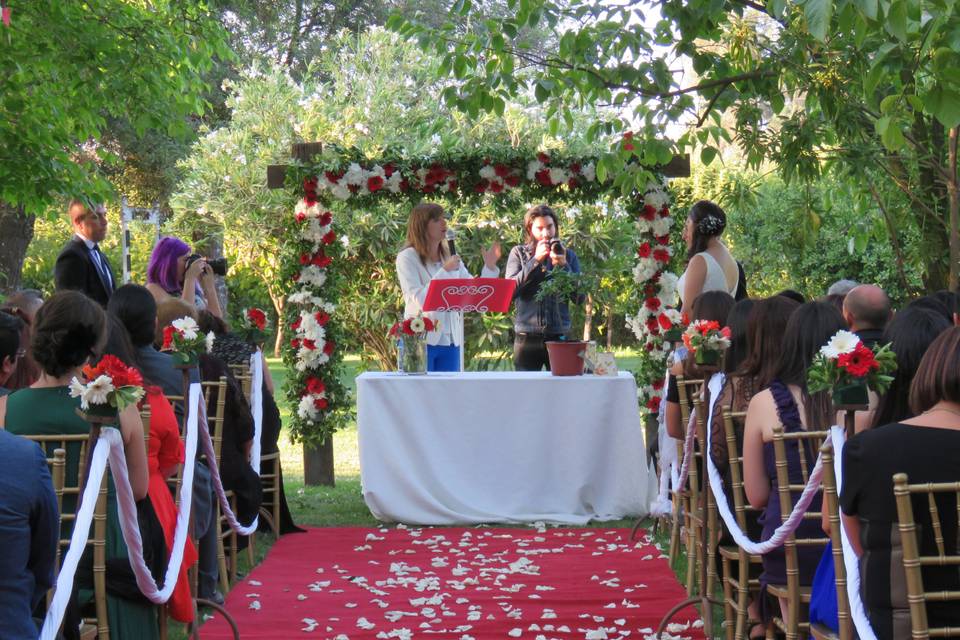 Ceremonia con alfombra
