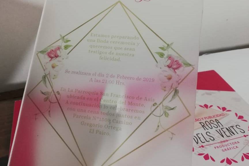 Invitación en acrílico