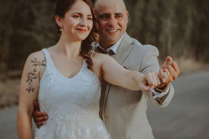 Vestido en tul de novia