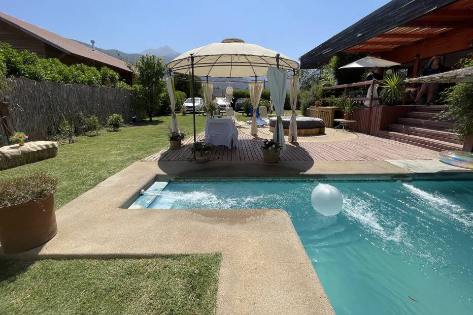 Toldo ceremonia y jardín