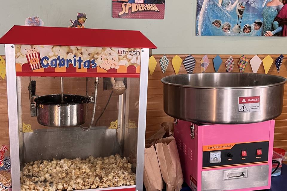 Palomitas y algodón de azucar
