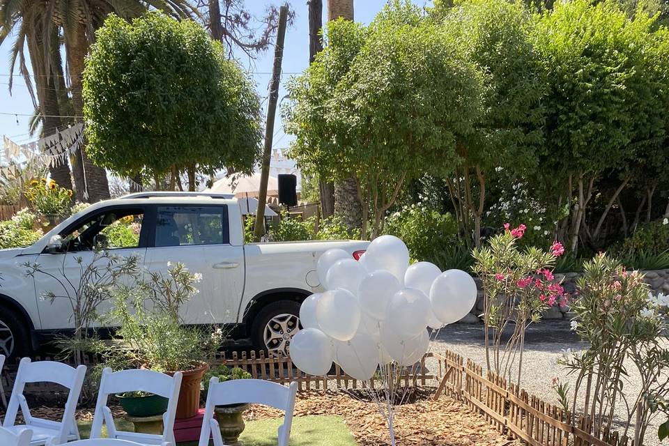 Bouquet globos blancos