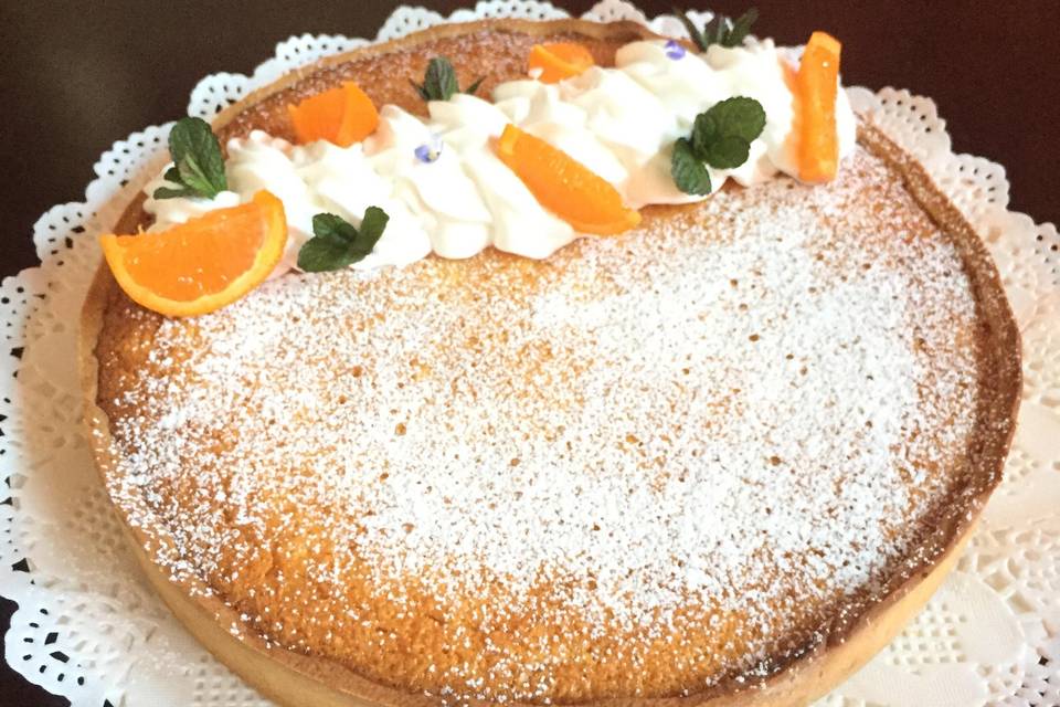 Tarta de coco y mandarina