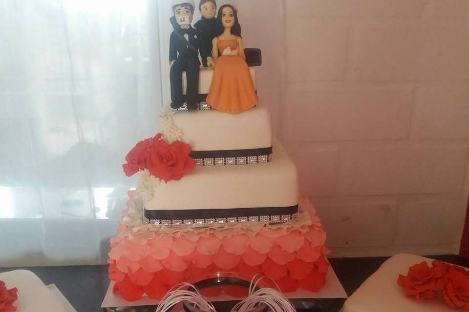 Torta pétalos degradados