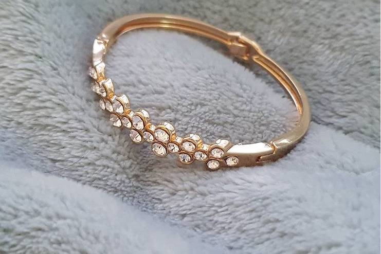 Pulsera baño oro circones