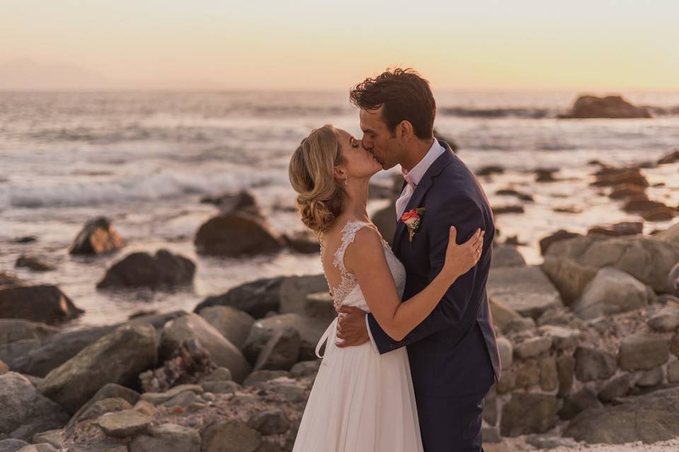 Novios en la playa