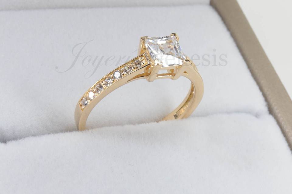 Princess Pave Oro 18K