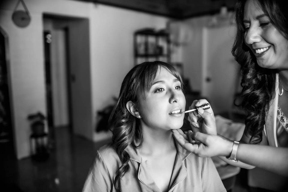 Preparativos de los novios
