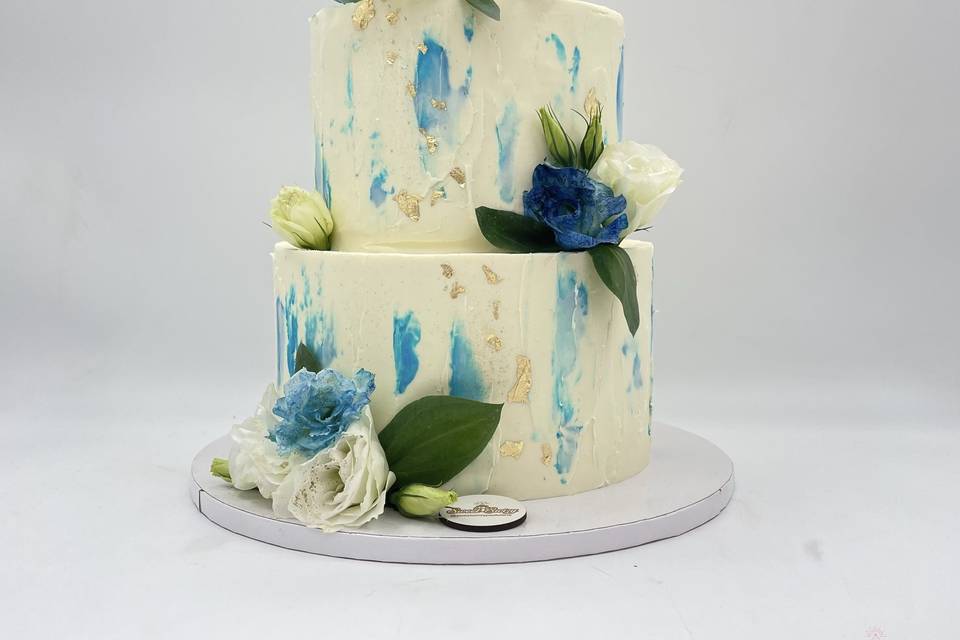 Torta Floral- Sueño Azul