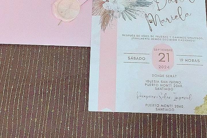 Invitación Rose perlado