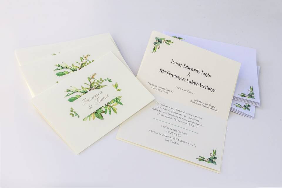 Invitación Tarjeta con sobre
