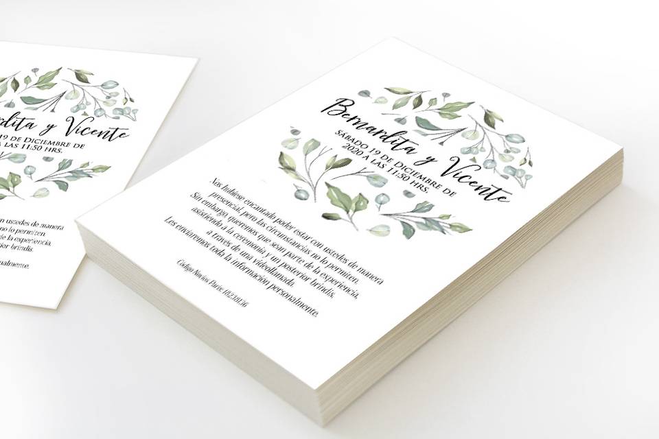 Invitación tipo postal