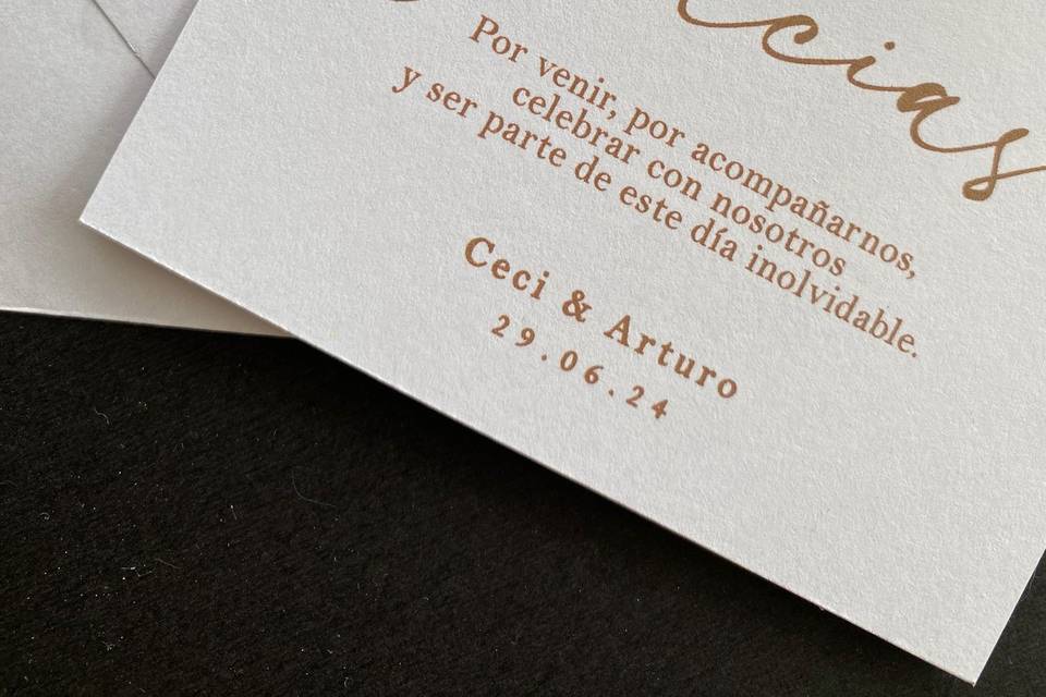 Tarjeta de agradecimiento