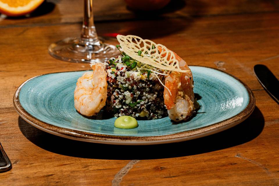 Entrante timbal quinoa