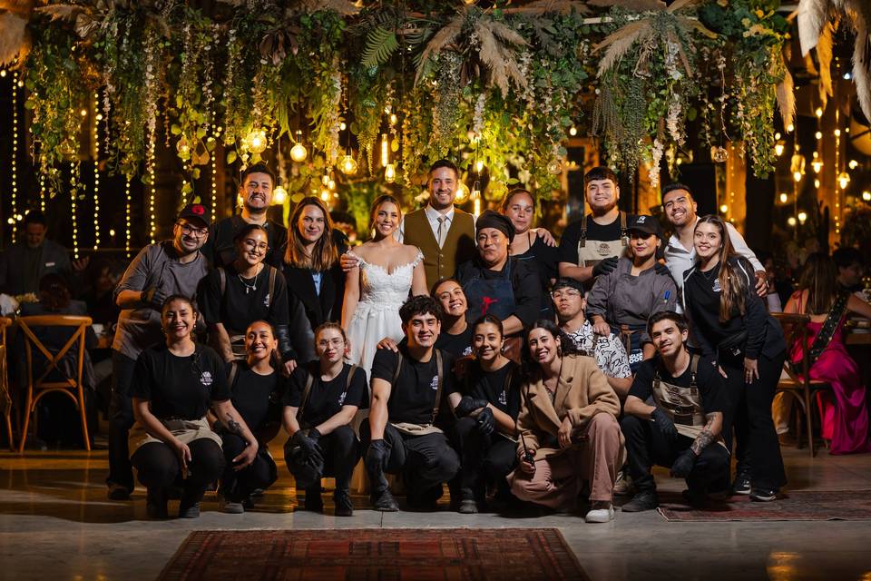 Equipo y novios