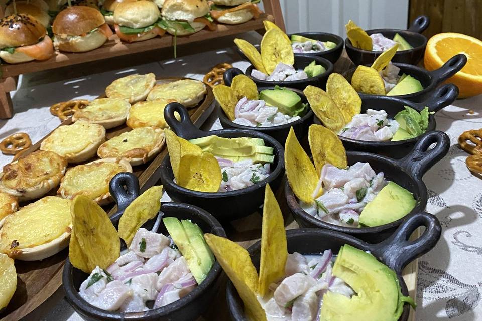 Ceviche en mini gredas