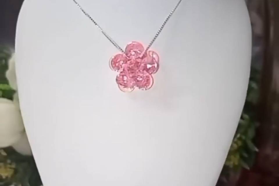 Collar Flor Rosa