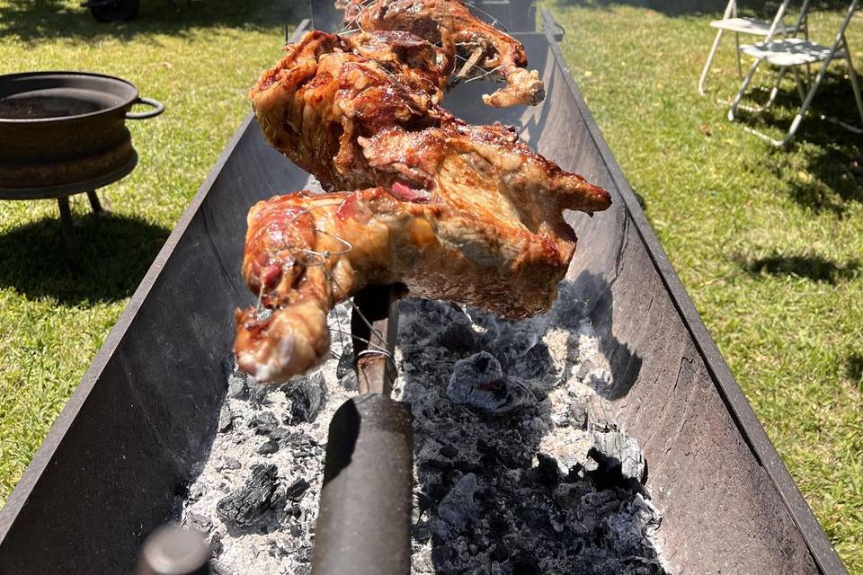 Asado al palo cordero