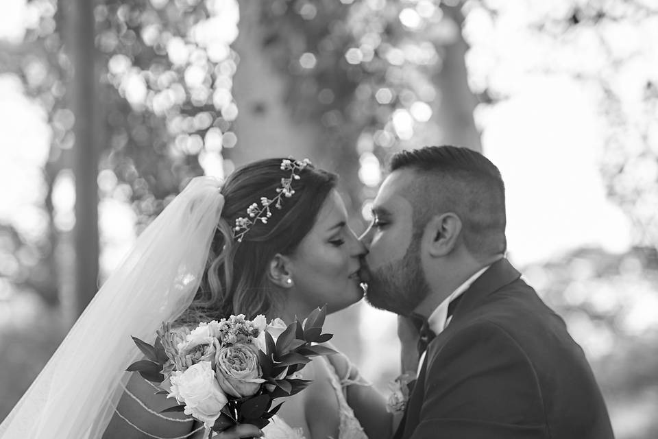 Beso recién casados.