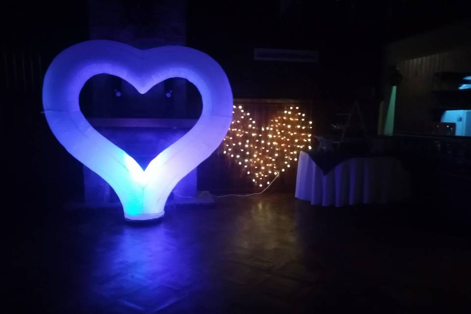 Corazón inflable led