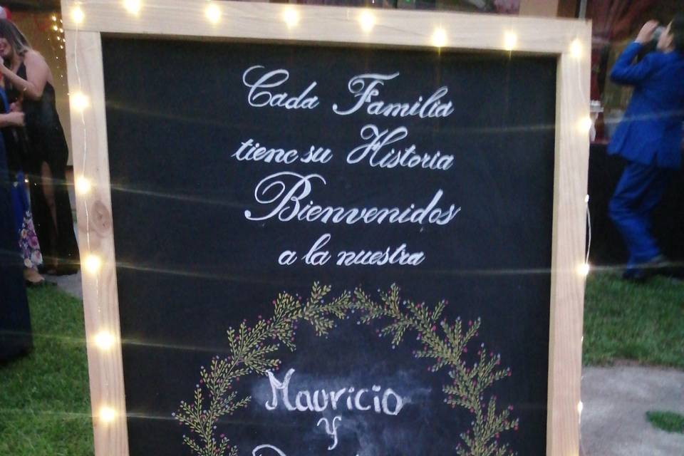 Letrero de bienvenida