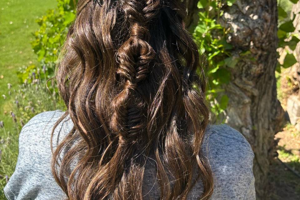 Trenzas espiga en secciones