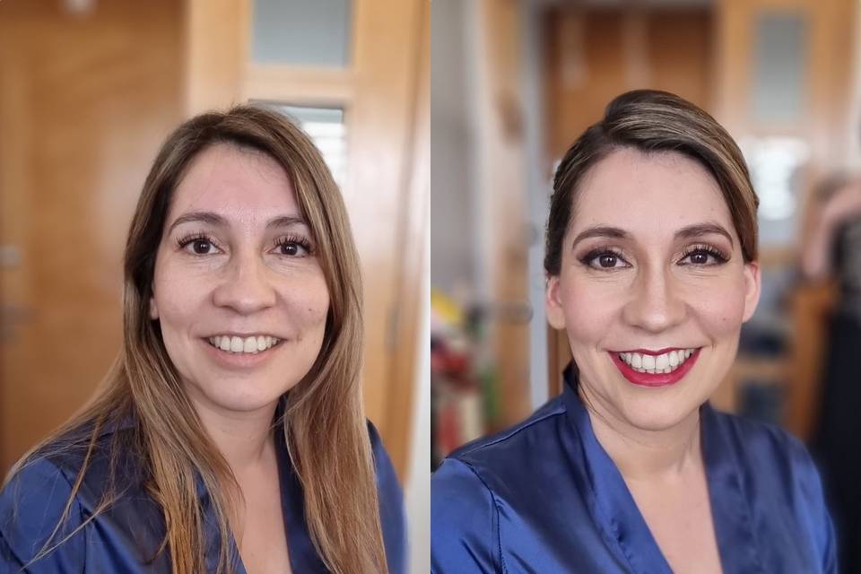 Antes y después maquillaje y p
