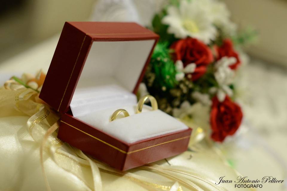 Fotografía de anillos de novios