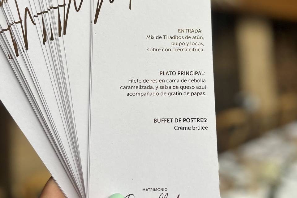 Menú triptico