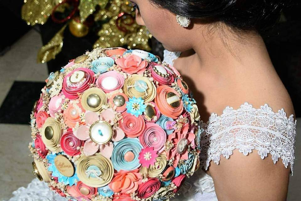 La novia con su bouquet