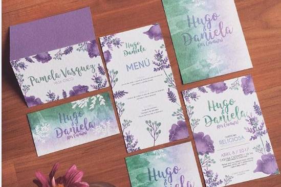 Invitación aqua set completo