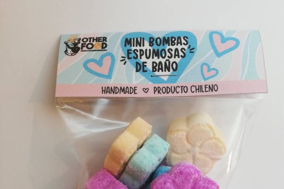 Mini bath bombs espuma