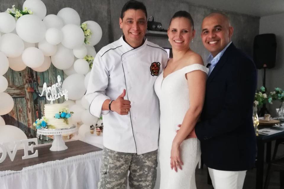 Novios con el chef