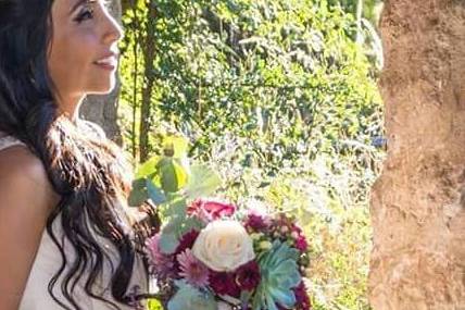 Ramo de novia con suculenta