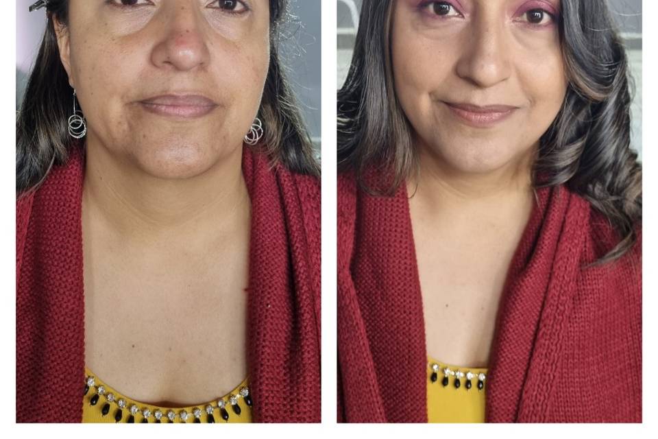 Maquillaje invitadas, antes y