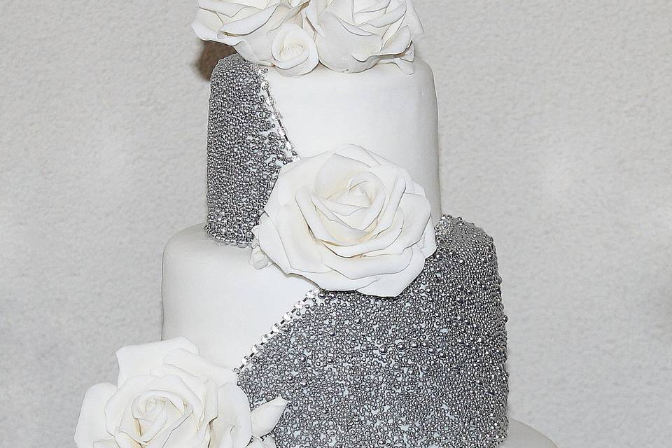 Tarta de boda en plata