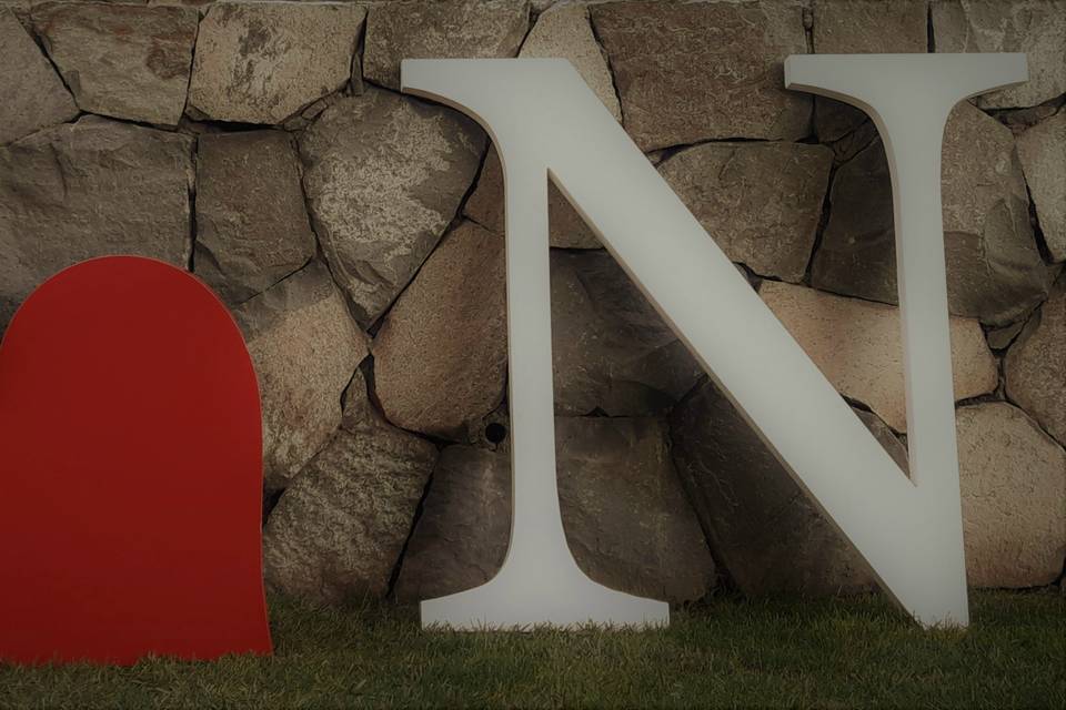 Letras novios 2d corazón 3d