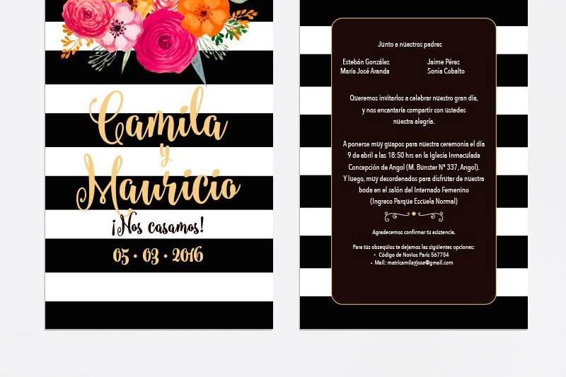 Invitación Camila