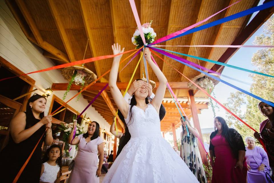 Celebración y el mítico ramo