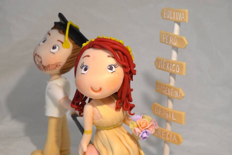 Novios viajeros y graduados