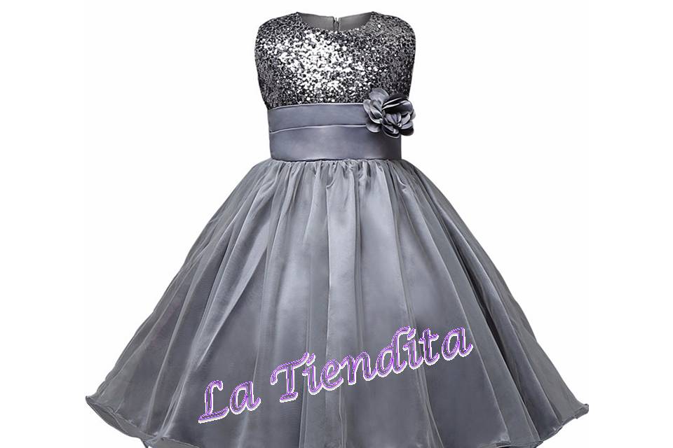 Vestido lentejuelas gris