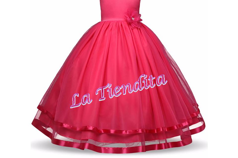 Vestido largo fucsia