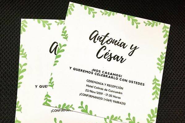 Invitación hojas